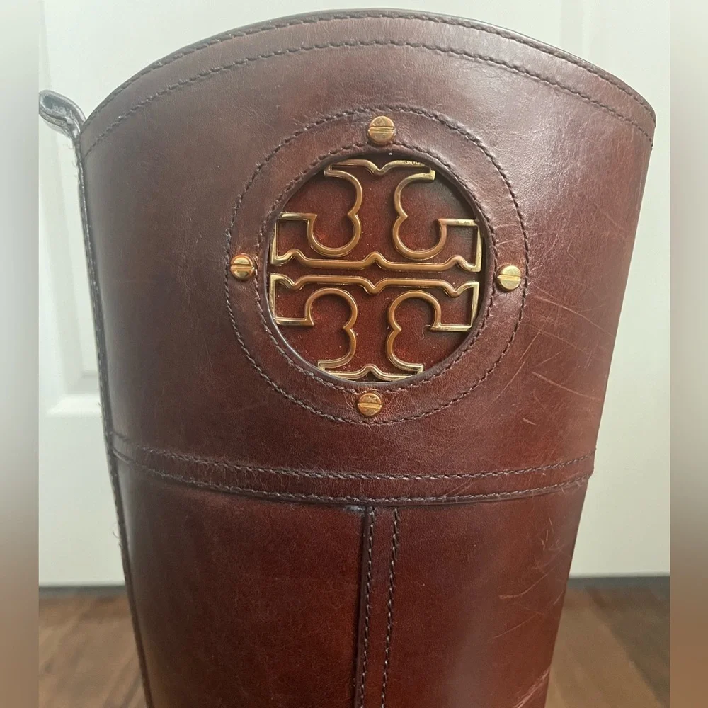 Tory Burch Kiernan Tall Brown Riding Boots Size 8 - Picture 9 of 13